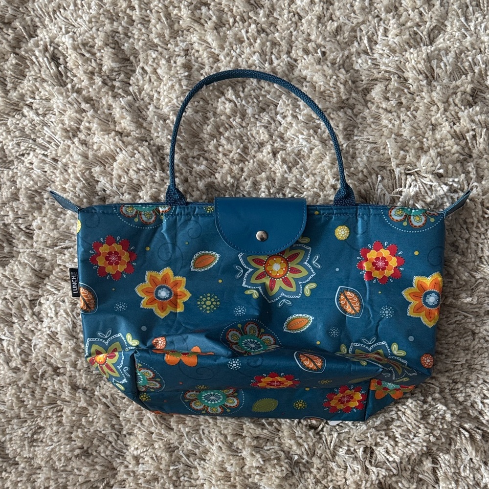 Floral Blue Lunch Bag